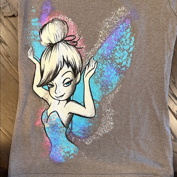 Disney Tinkerbell Short Sleeve Tee - Brown with Blue and Purple Highlights - Picture 3 of 4